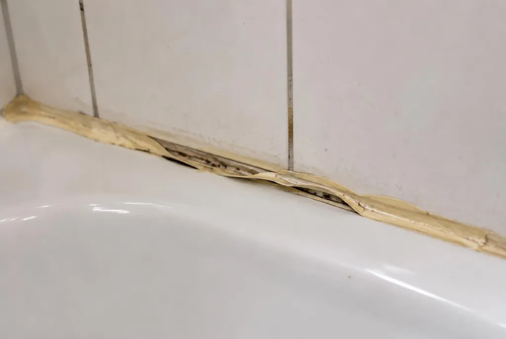 Kitbedrijf Doorwerth – loslatende kit naast het bad
